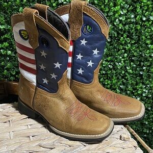 Patriotic Cowboy Boots with Stars and Stripes
